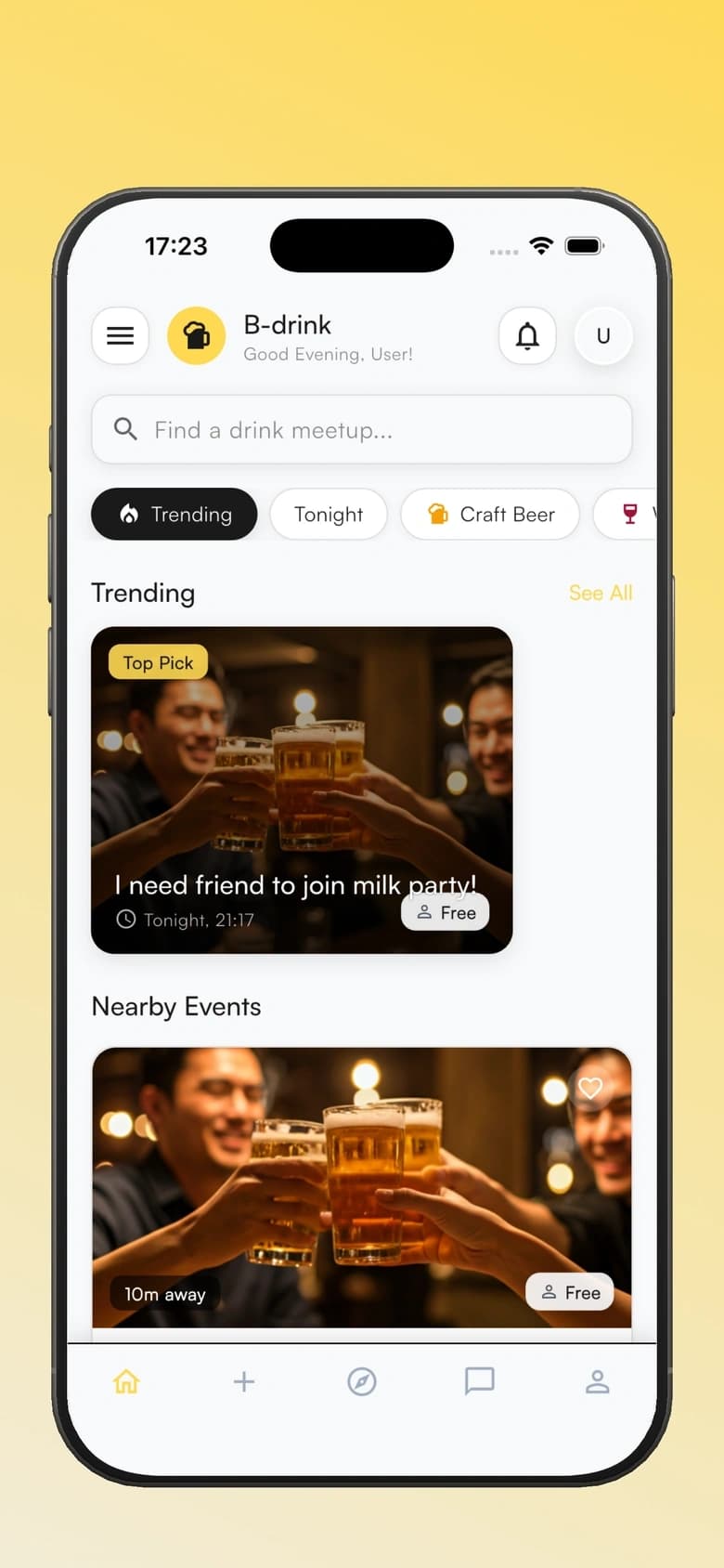 B-Drink หน้าฟีดอีเวนต์ screen